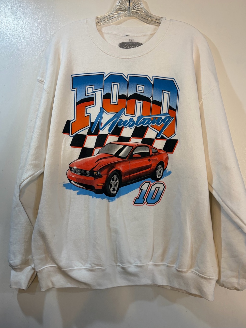 Ford Mustang Retro Graphic Crewneck Sweatshirt Womens Sz Large